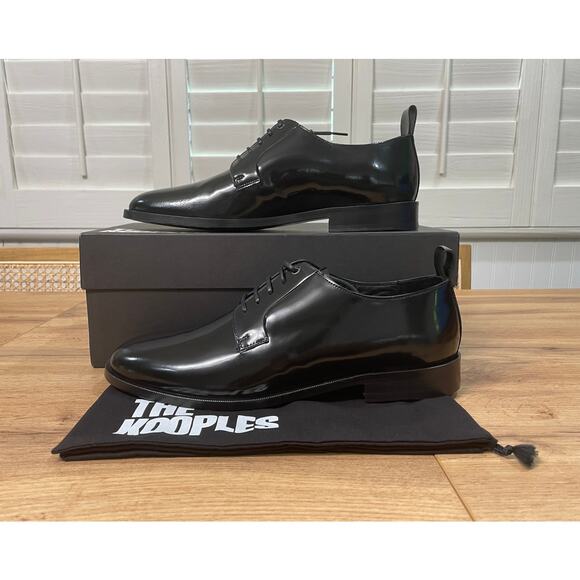 The Kooples Men's Leather Derbies Dress Shoes Black Leather Size 9 US 43 FR NIB - Picture 3 of 13